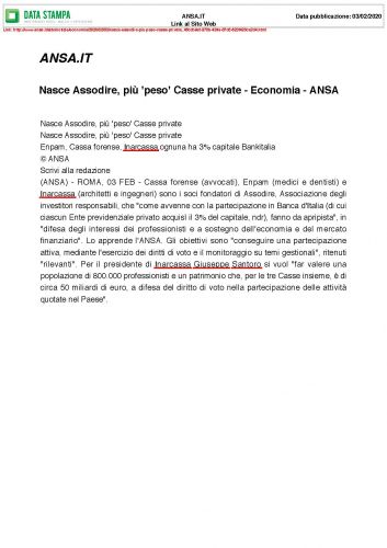 ANSA - 03.02.2020