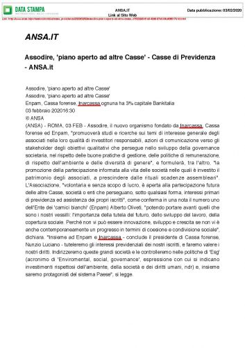 ANSA - 03.02.2020