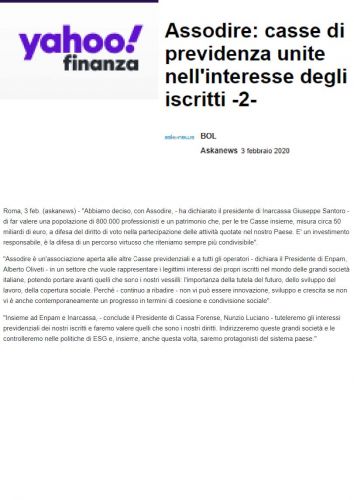 YAHOO FINANZA - 03.02.2020