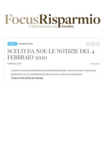 FOCUS RISPARMIO - 04.02.2020