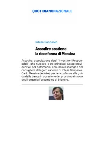Assodire sostiene la riconferma di Messina
